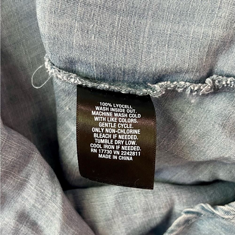 MOSSIMO | Chambray High Tie Neck, High Low Sun Dress (M) - Picture 6 of 12